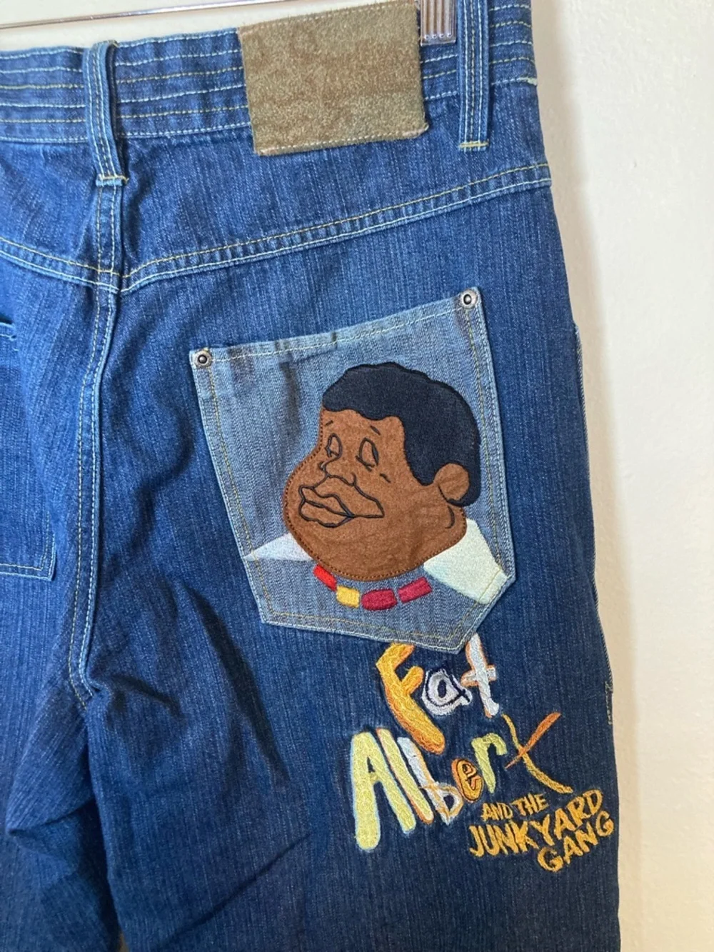 Vintage Platinum FUBU Fat Albert Junkyard Gang Baggy Jeans 34x34 Y2K